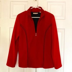 Coldwater Creek fleece sweatshirt. Red. Size S (6-8). Quarter Zip